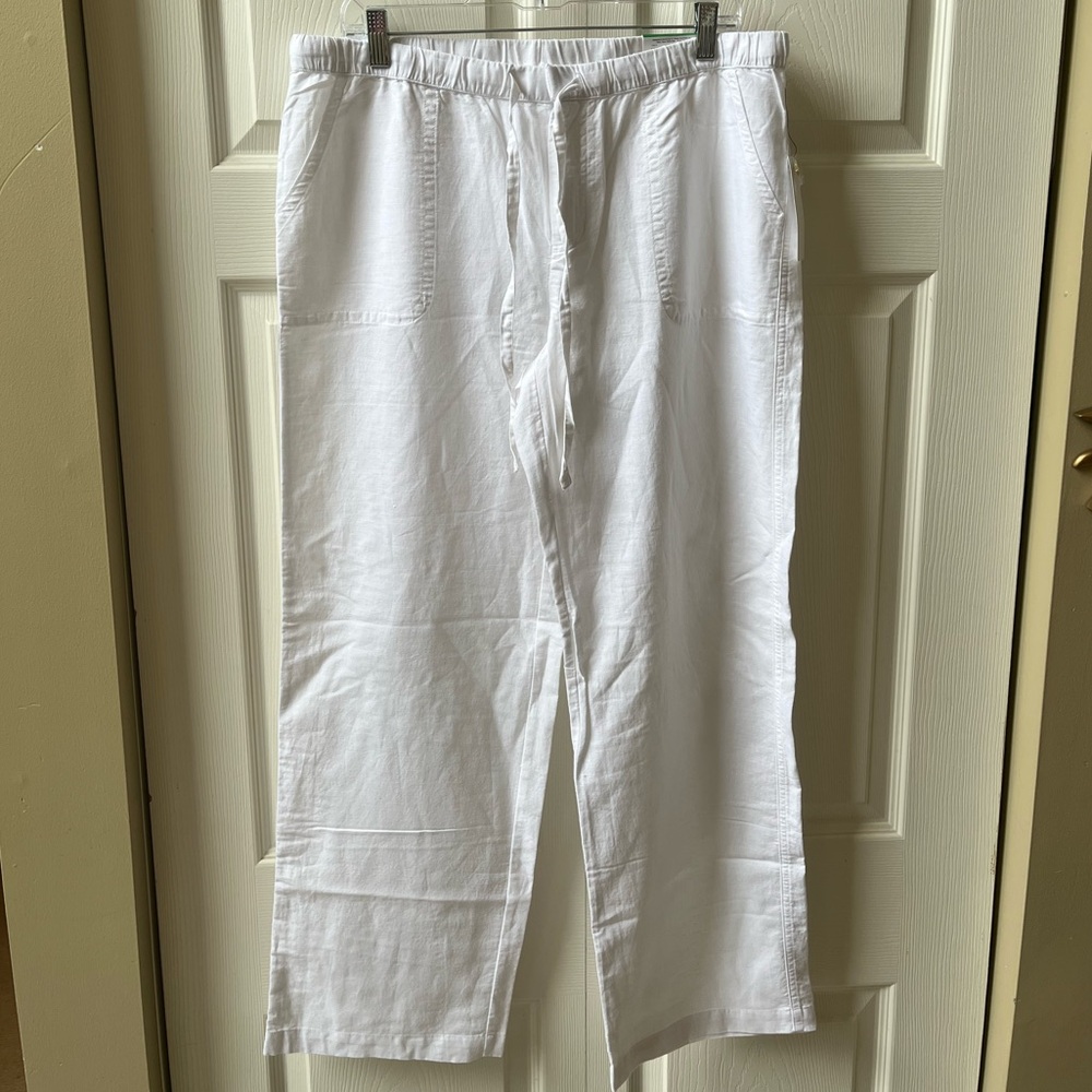 Liz Claiborne White Wide Leg Pants Relaxed Fit